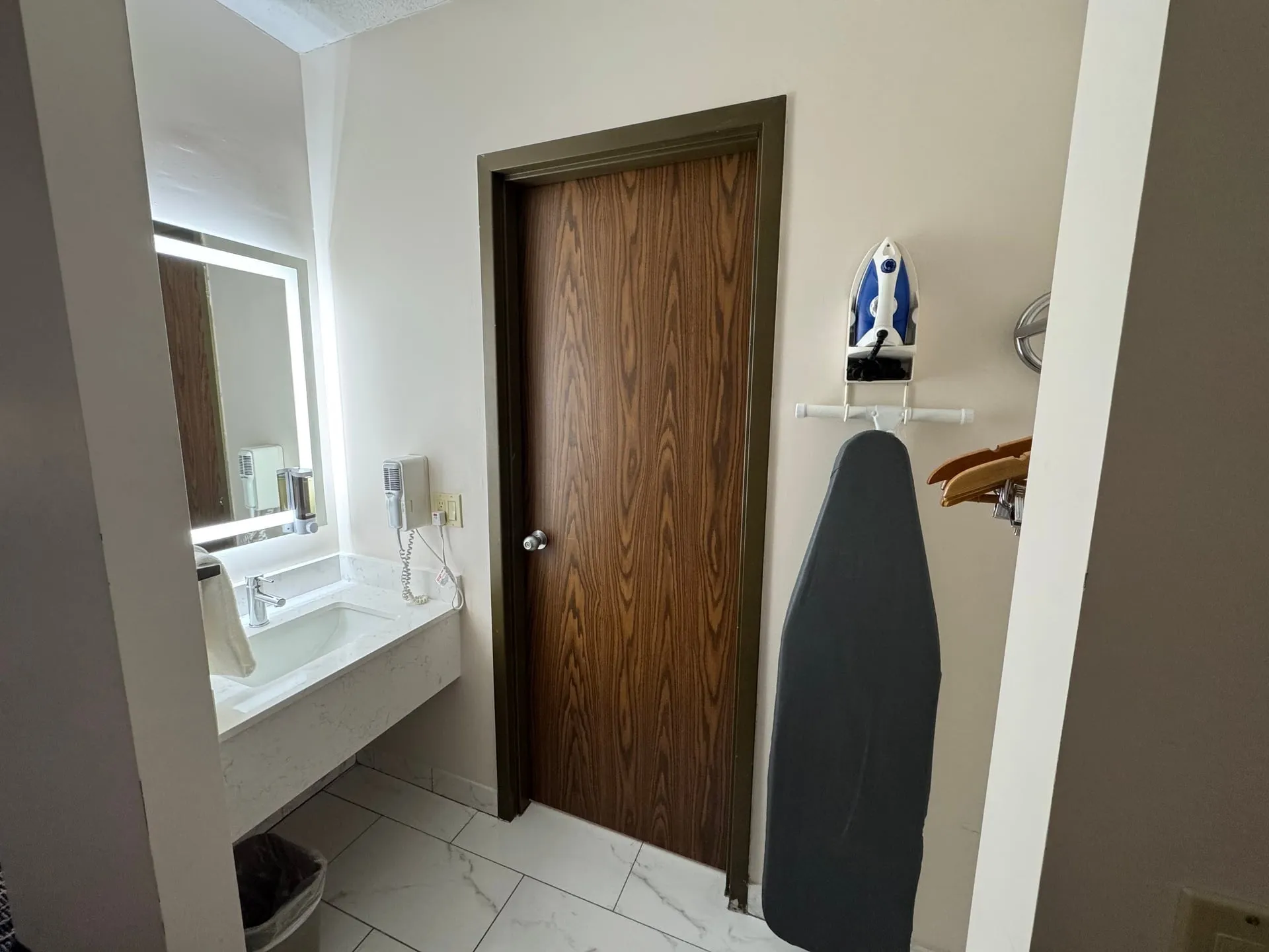 Two Queen Beds Inside - Vanity + Bathroom at South Shore Inn Sandusky
